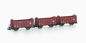 Hobbytrain H24302 - N 3-tlg. offene Güterwagenset Fbkk der SBB; Ep. IV mit SBB Kreuz